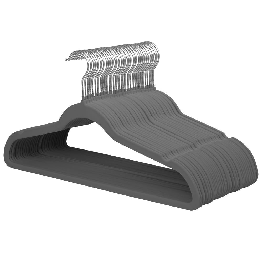 Stormix 36 Pack Velvet Hangers, 17.3 x 8.9 Inches Clothes Hangers, Non Slip Dresses Hangers with Shoulder Notches for Adult Dark